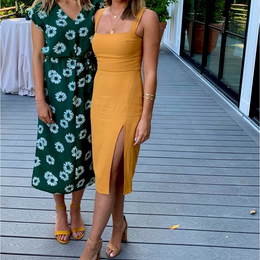 Reformation Yellow Midi Dress (size 2)